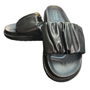 Catherine Malandrino Bubble Puff Slides Sandals Womens Sz 8 Black Casual Comfort